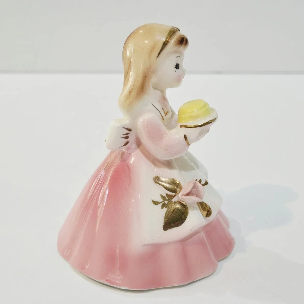 Vintage Josef Originals Pink Dinner Belle Girl with Cake Bell 1950's Beautiful